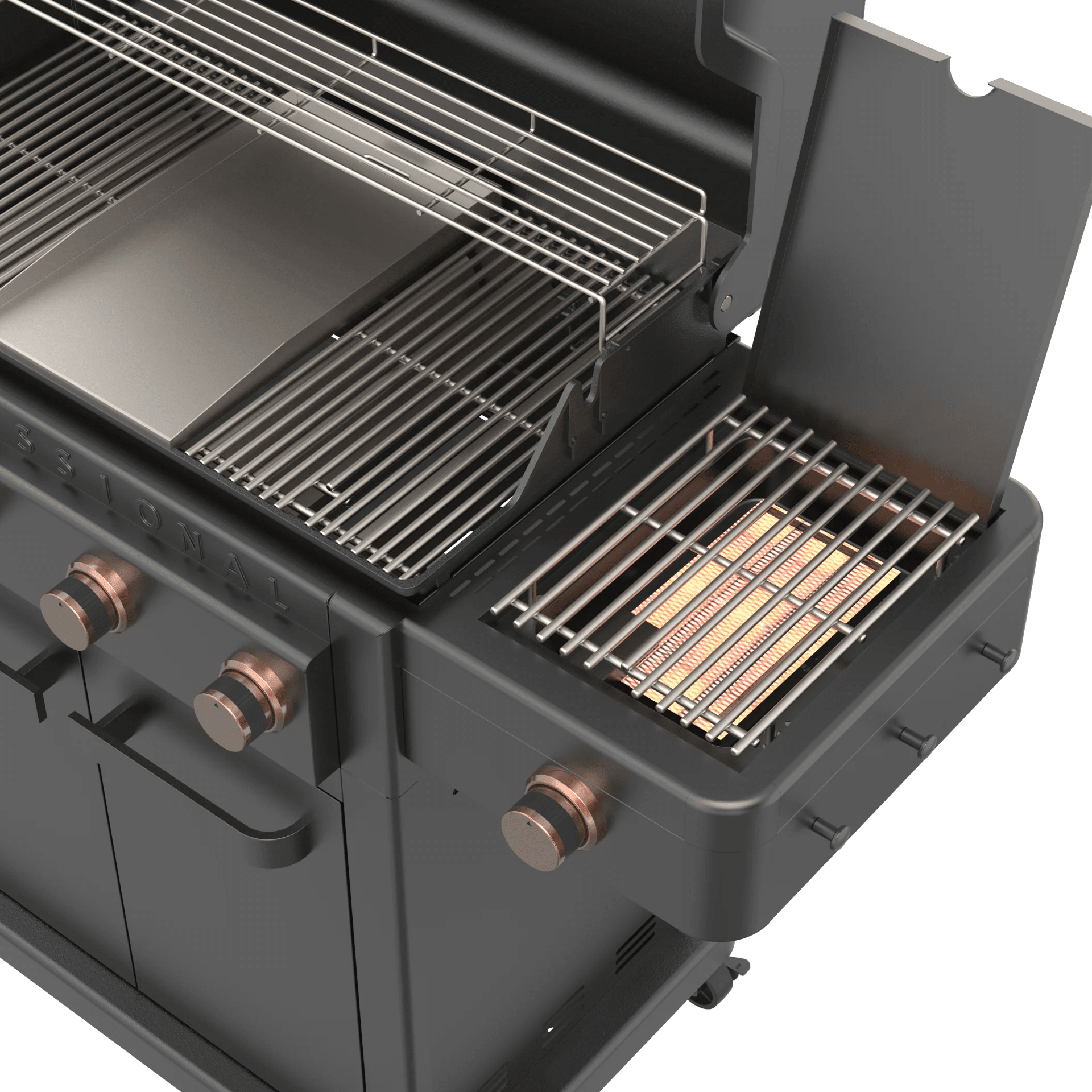 Barbecue a gas Broil Chef Tahoe 4 fuochi con infrarossi Nero e Rame - Outdoor Privé
