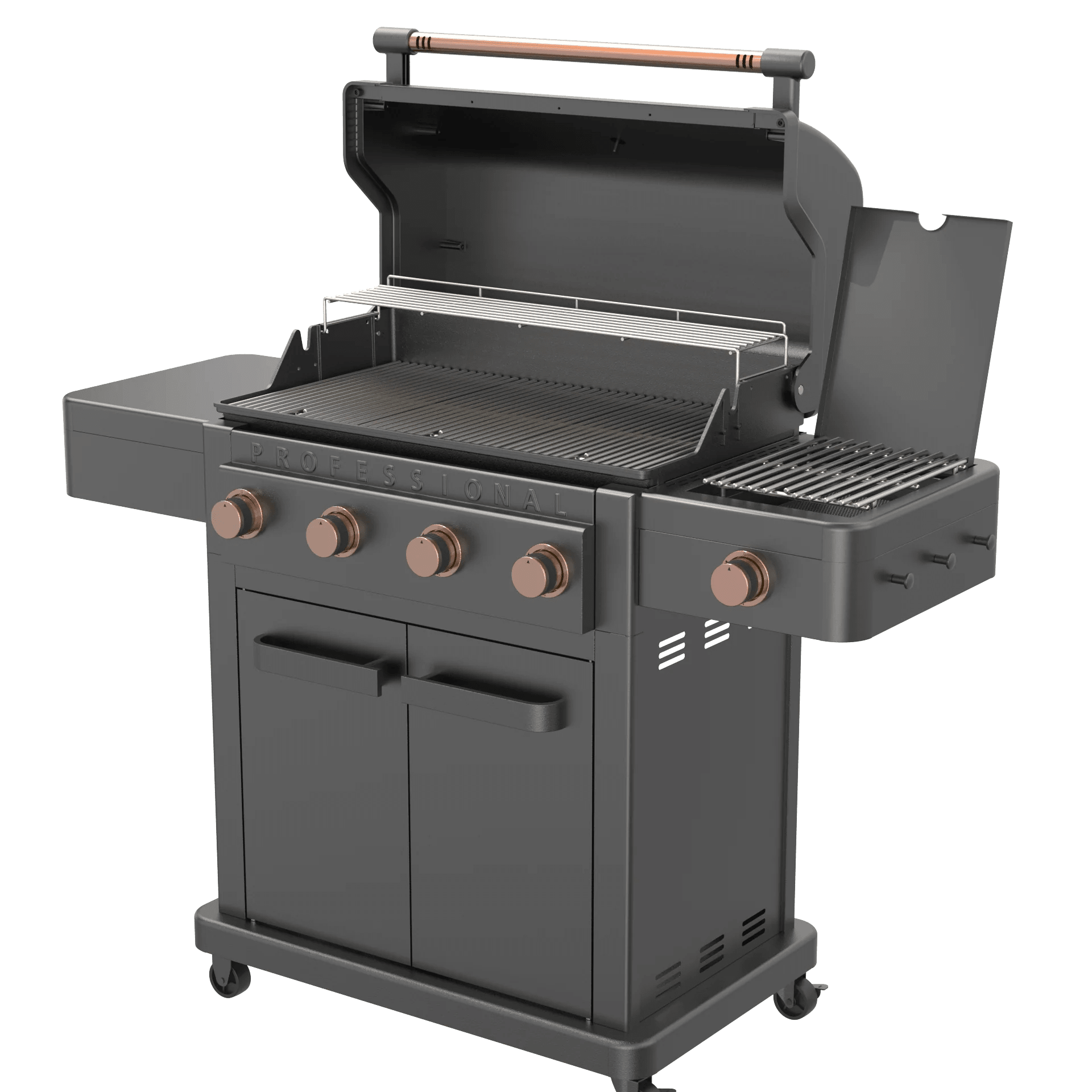 Barbecue a gas Broil Chef Tahoe 4 fuochi con infrarossi Nero e Rame - Outdoor Privé