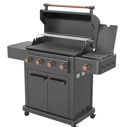 Barbecue a gas Broil Chef Tahoe 4 fuochi con infrarossi Nero e Rame - Outdoor Privé