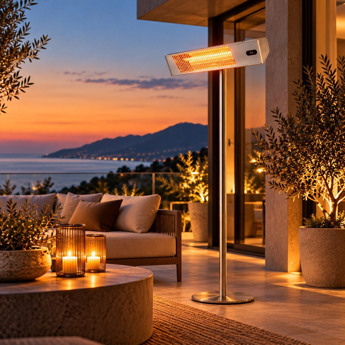 Riscaldatore SINED Caldo IRA Inox con palo – 2000 W, IP65 - Outdoor Privé