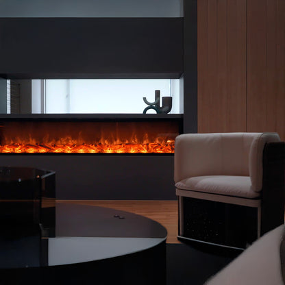 Caminetto elettrico Sined Etna 300 – 3 m, effetto fiamma LED, 1500 W - Outdoor Privé