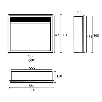 Caminetto elettrico Sined Vulcano 60 cm – LED fiamma realistica 1500 W - Outdoor Privé