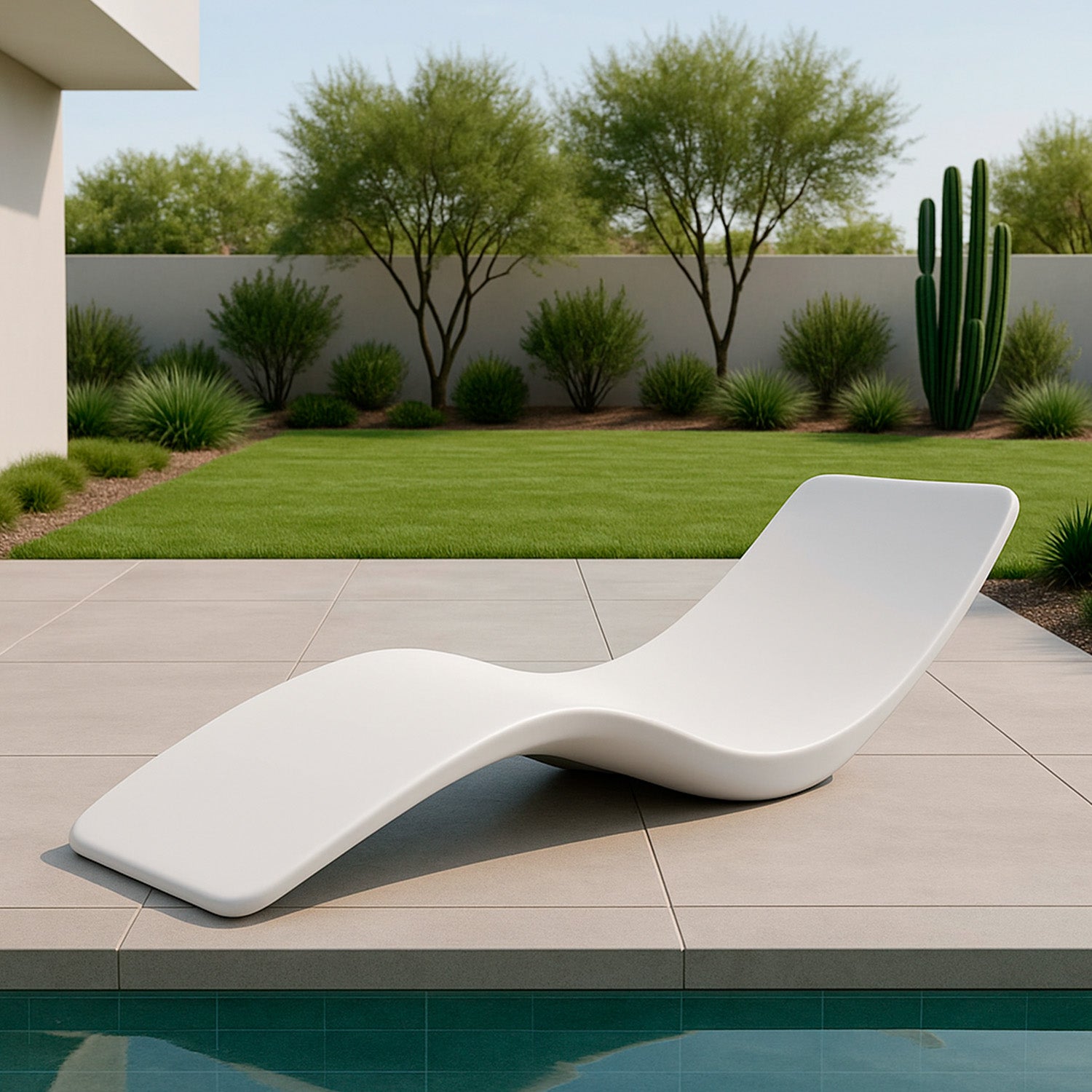 Chaise Longue in fibra di vetro Sined Antares Bianco - Outdoor Privé