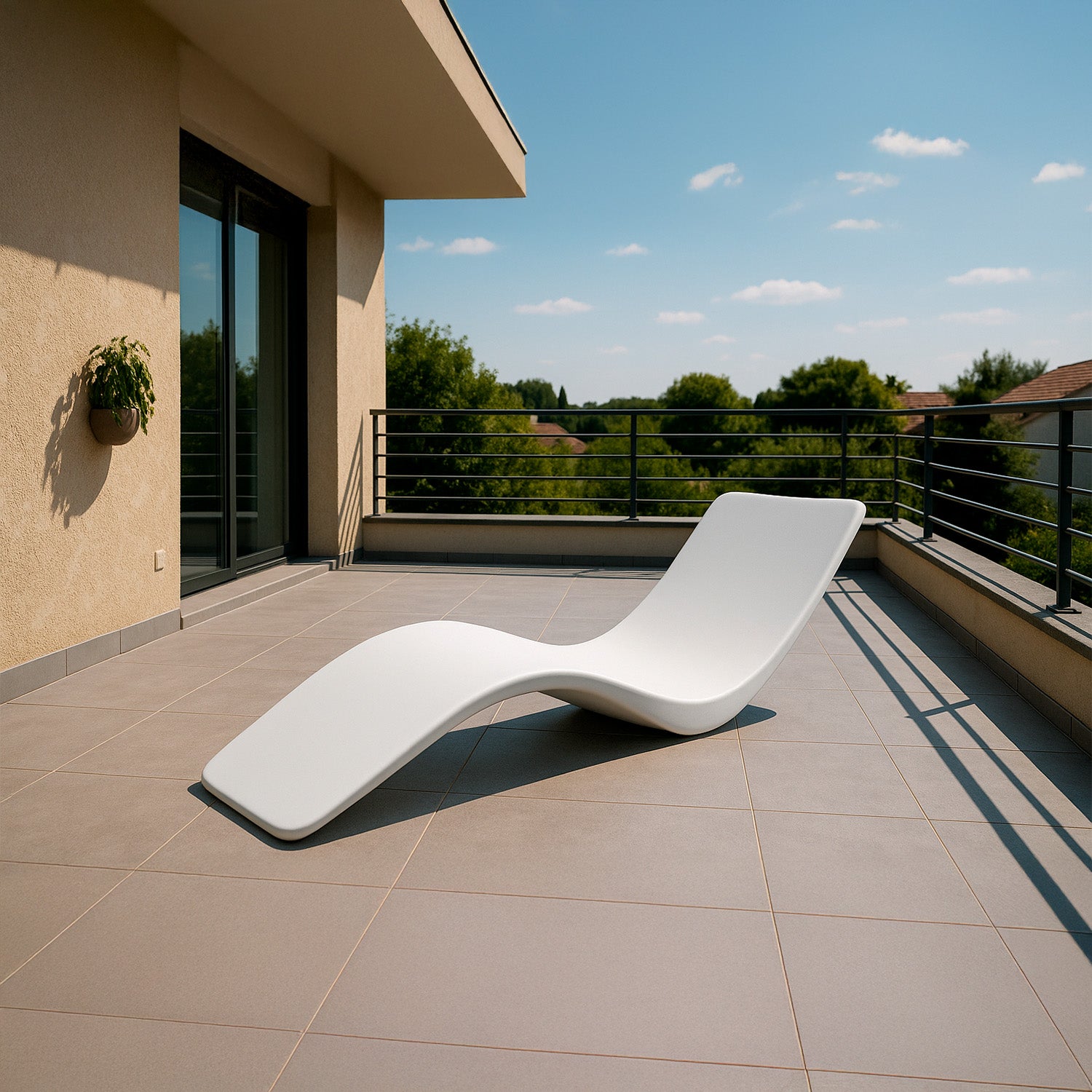 Chaise Longue in fibra di vetro Sined Antares Bianco - Outdoor Privé