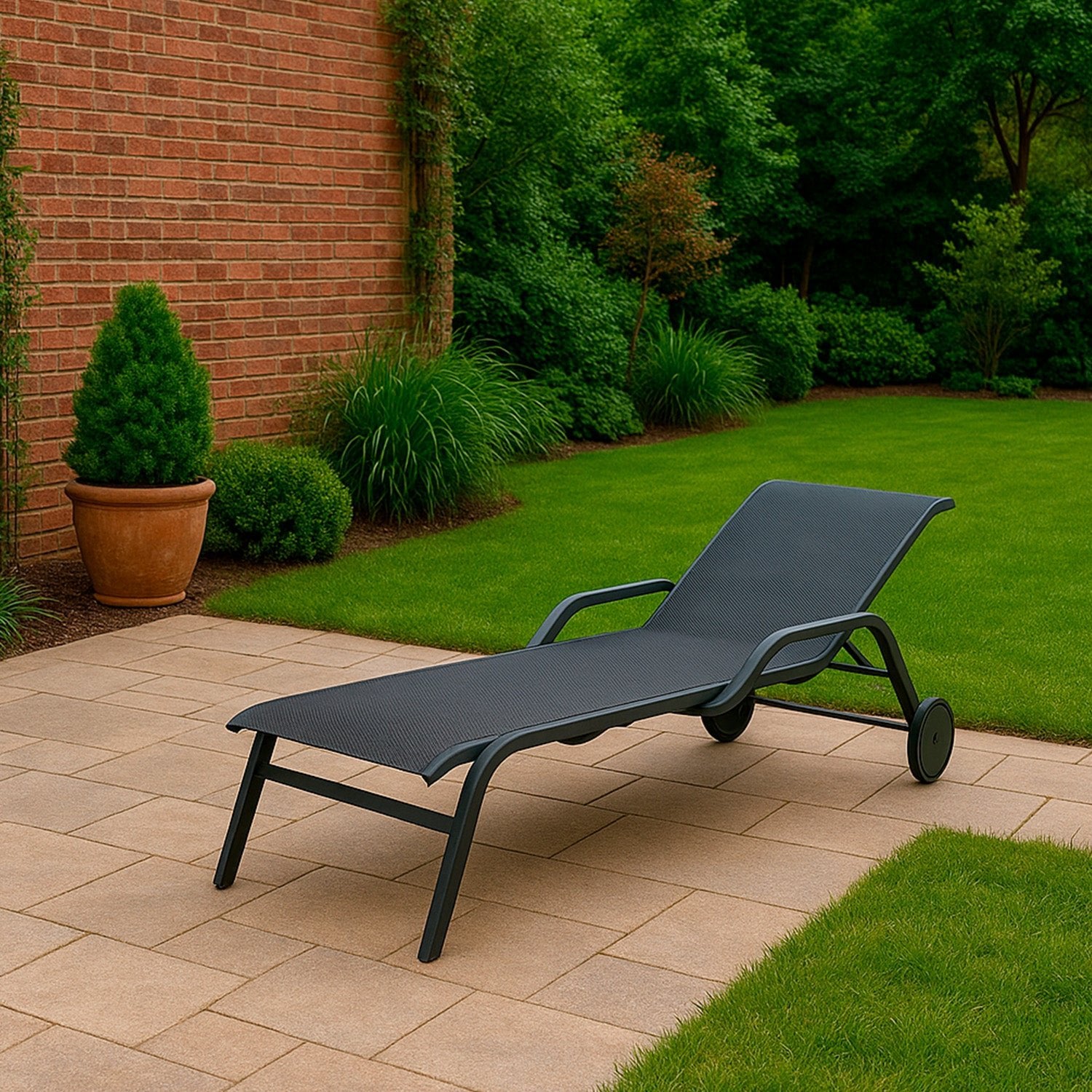 Chaise Lounge in alluminio Sined Arturo Antracite - Outdoor Privé