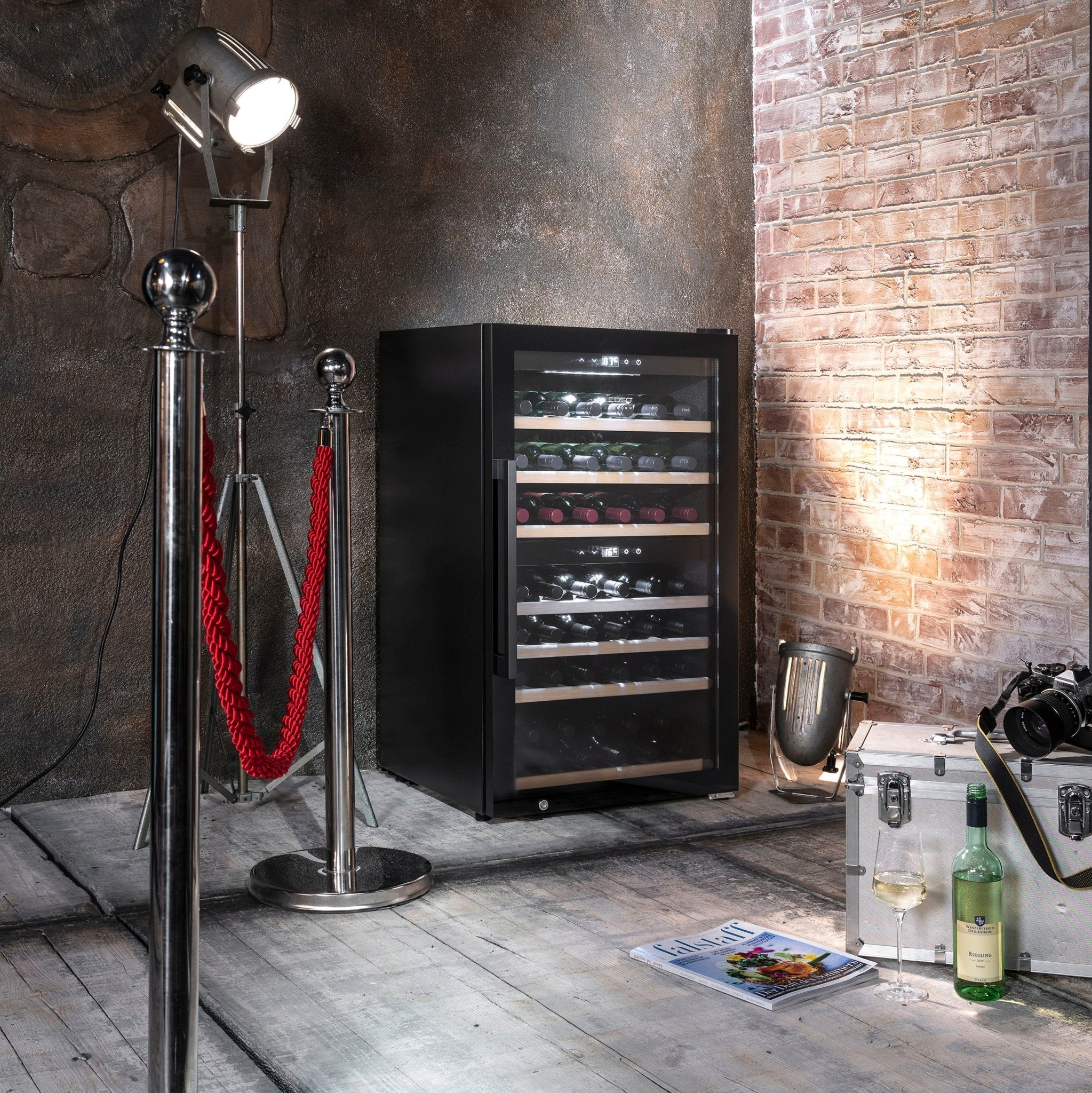 Cantinetta frigo vino CASO Design WineExclusive 66 Falstaff – 2 zone Wi - Fi per 66 bottiglie - Outdoor Privé