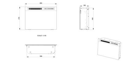 Caminetto elettrico MaisonFire Infire 66 – incasso 66×47,9×19 cm - Outdoor Privé