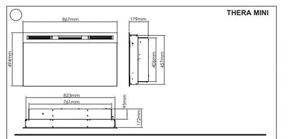 Caminetto elettrico MaisonFire Thera Mini – incasso 86,7×49,4×17,9 cm - Outdoor Privé
