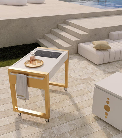 Cucina da esterno completa Extra Conero Basic 1.2 – Top Tecnoril® e induzione 2 zone - Outdoor Privé