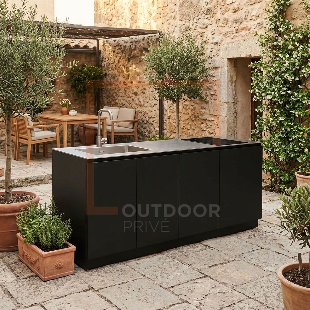 Cucina da esterno Flaminia Roma Smart 160 Manganese con induzione e lavello