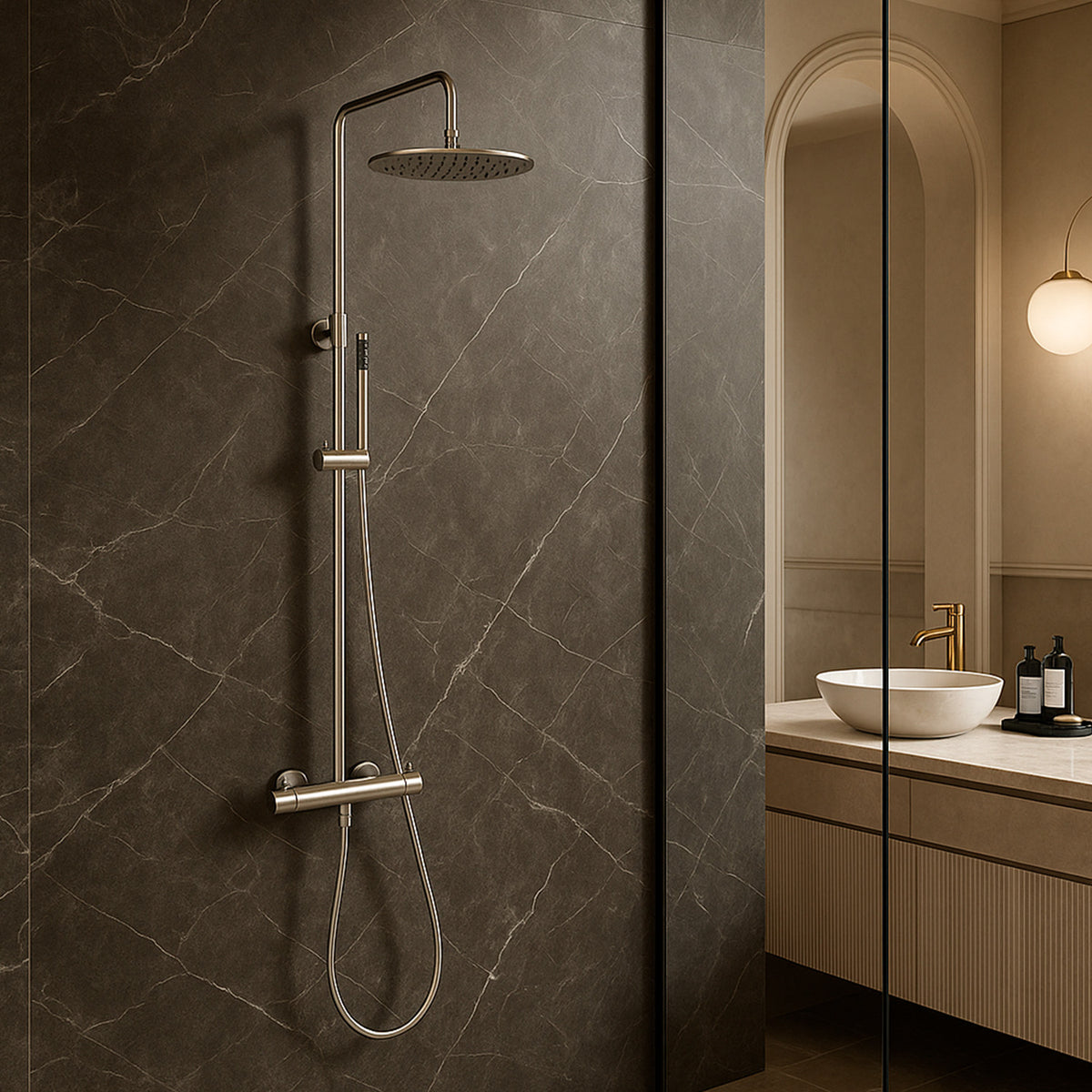 Doccia da parete SINED Levante Inox – soffione 25 cm - Outdoor Privé