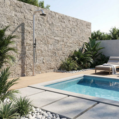 Doccia da esterno SINED Pula Duo – inox 316L con doccino - Outdoor Privé