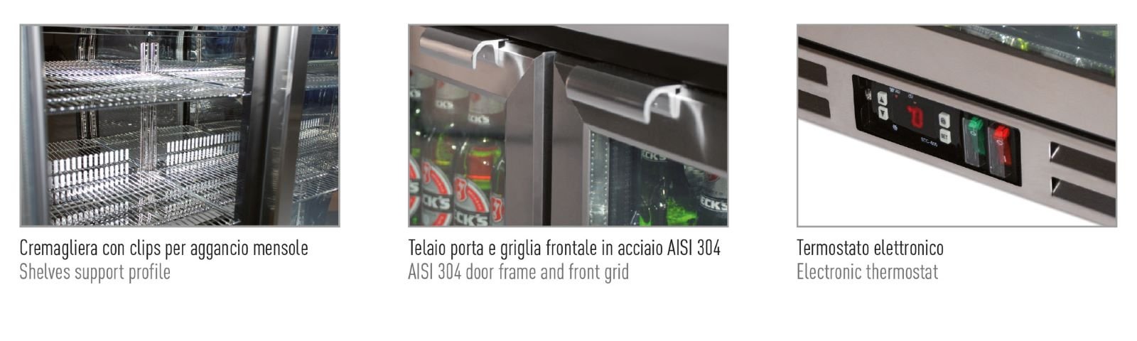 Frigorifero a vetrinetta Klimaitalia 118 L – inox 304, 0÷10°C - Outdoor Privé