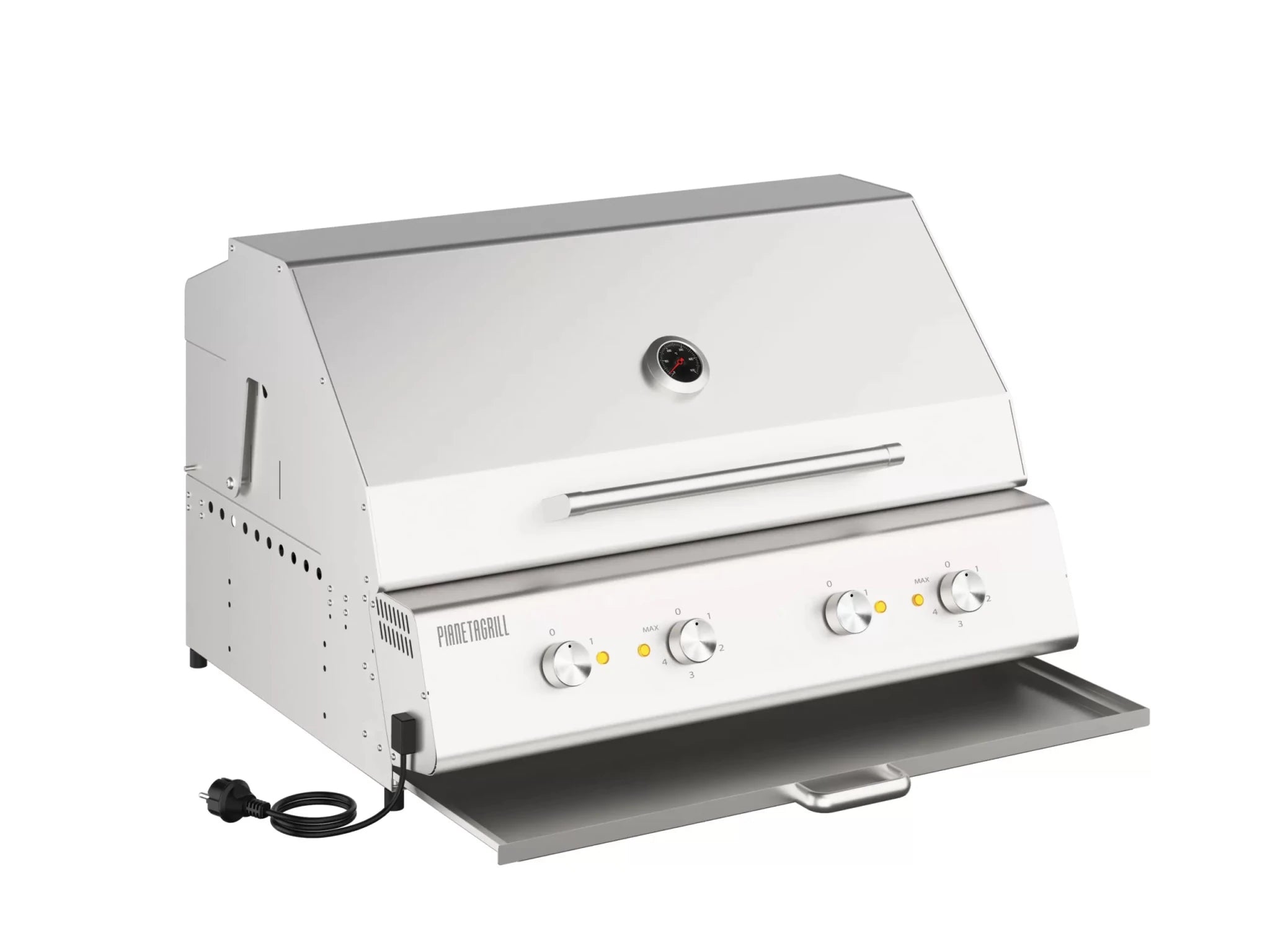 Barbecue elettrico ad incasso o appoggio Fry Top 750 – 4 fuochi con piastra Teppanyaki inox - Outdoor Privé
