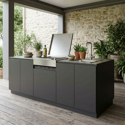 Cucina da Esterno Flaminia – Monoblocco con Barbecue Moon Elettrico - Outdoor Privé