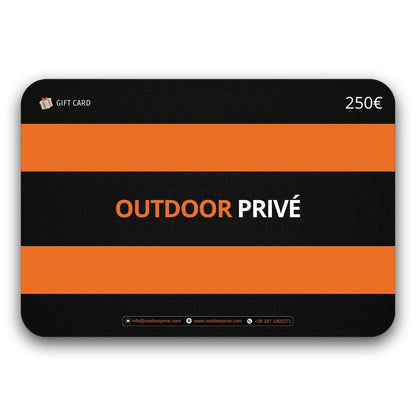 CARTA REGALO OUTDOOR PRIVÉ - GIFT CARD DIGITALE 25 - 50 - 100 - 250 €