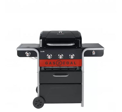 Barbecue ibrido Char-Broil Gas2Coal 3+1 – gas e carbonella con fornello laterale - Outdoor Privé