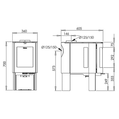 Stufa a legna Aduro 23 | 6,3 kW A - Stufa a legna