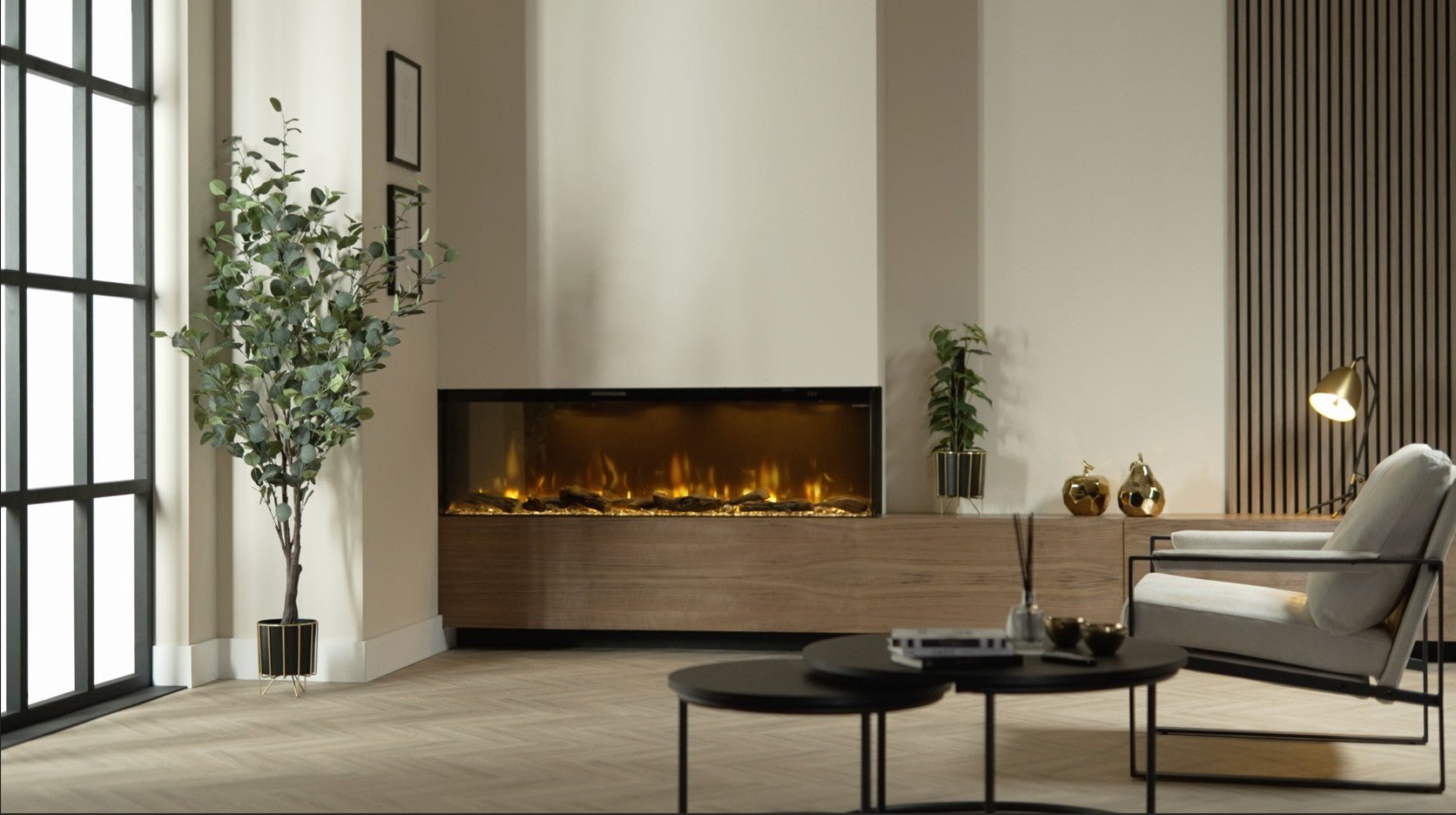 Caminetto elettrico MaisonFire Ignite Bold 50/60/74 – frontale, angolare o trifacciale - Outdoor Privé