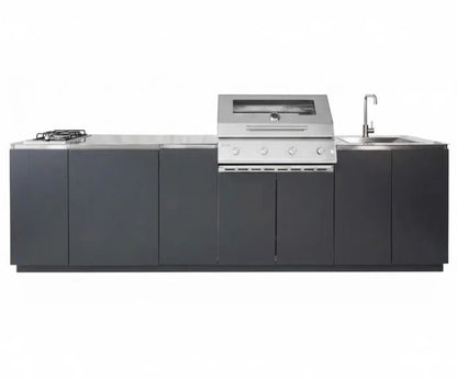 Cucina da Esterno completa Flaminia Roma 300 Manganese con Barbecue 4 fuochi a Gas - Outdoor Privé