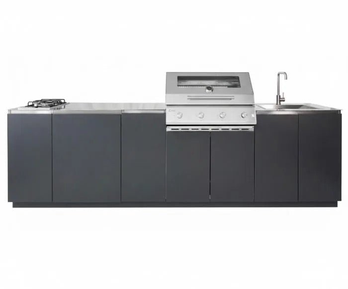 Cucina da Esterno completa Flaminia Roma 300 Manganese con Barbecue 4 fuochi a Gas - Outdoor Privé