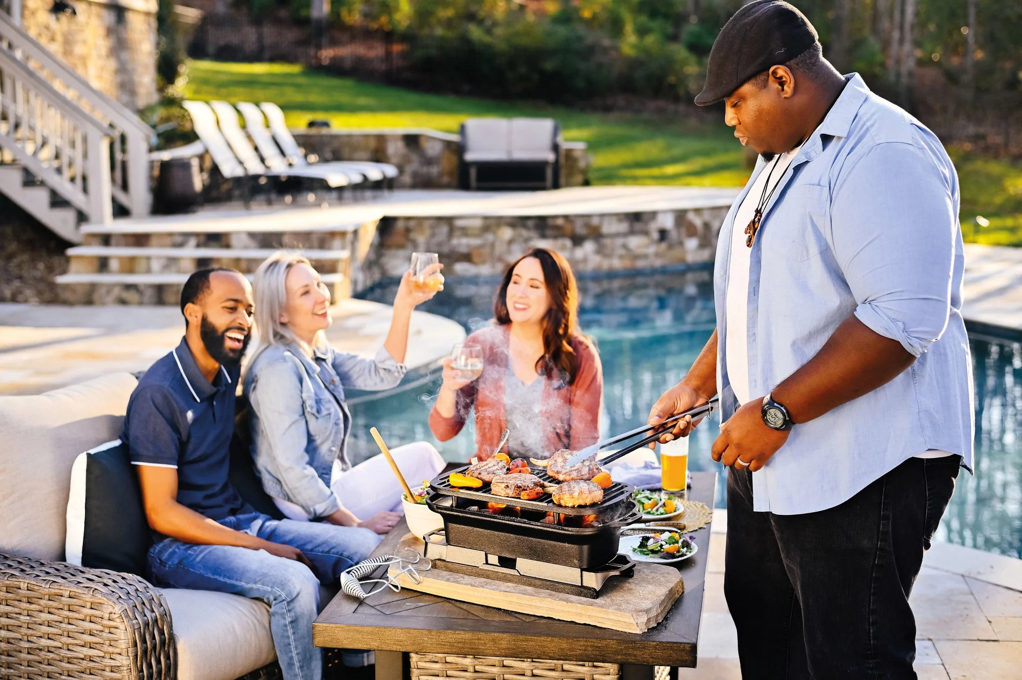 Griglia a carbone portatile in ghisa Lodge Sportsman Pro - Outdoor Privé