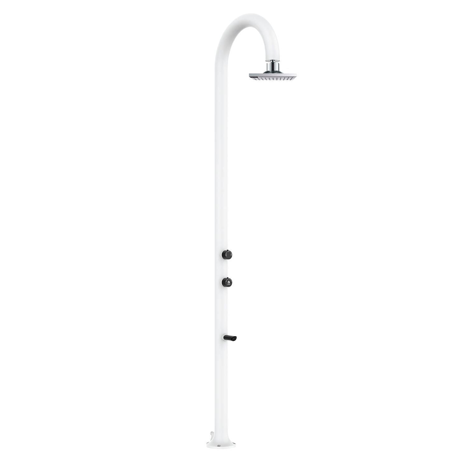 Doccia esterna Sined Luna Alu Bianca con soffione LCD – alluminio - Outdoor Privé