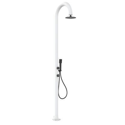 Doccia esterna Sined Luna Alu D Bianca – alluminio, soffione inox e doccino mobile - Outdoor Privé