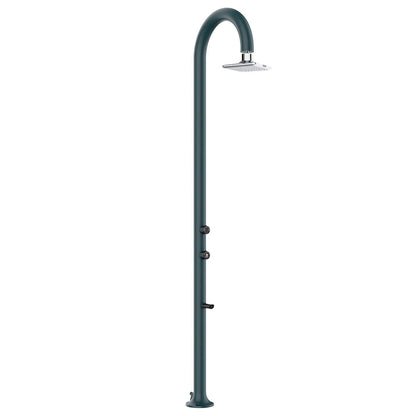 Doccia esterna Sined Luna Alu Grigia LED – alluminio con lavapiedi, doppio attacco e LED - Outdoor Privé