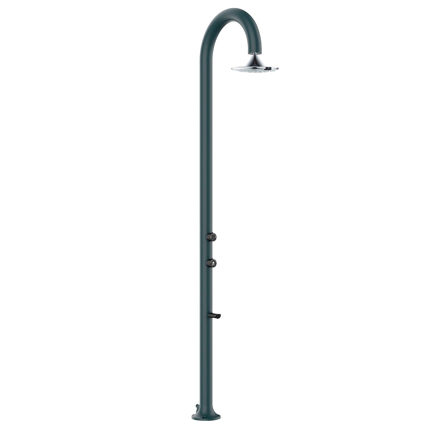 Doccia esterna Sined Luna Alu Grigia Sensor alluminio grigio con lavapiedi, LED 3 getti, attivazione gesture - Outdoor Privé