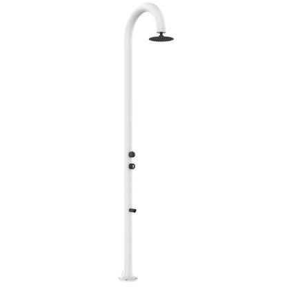 Doccia temporizzata Sined Luna Timer P Bianca – alluminio bianco con lavapiedi e timer - Outdoor Privé