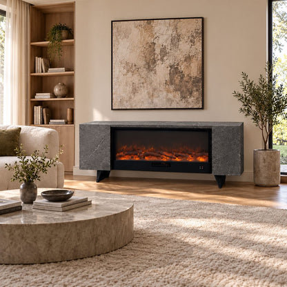Mobile con camino SINED Ispica 108 – gres ceramico Grigio Pietra - Outdoor Privé