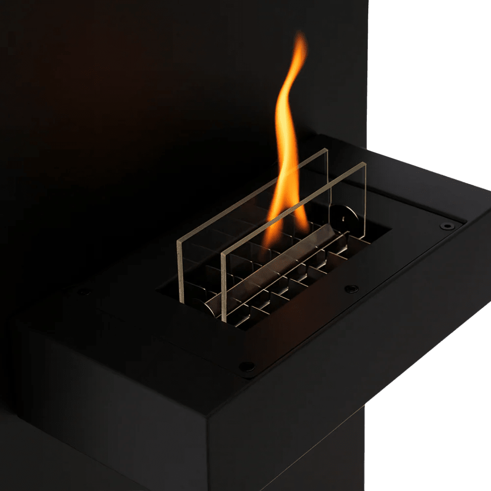 Caminetto da parete Tenderflame Rock 90 Black – fiamma pulita 1100W - Outdoor Privé