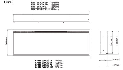 Caminetto elettrico MaisonFire Ignite Evolve 50/60/74/100 – incasso frontale - Outdoor Privé