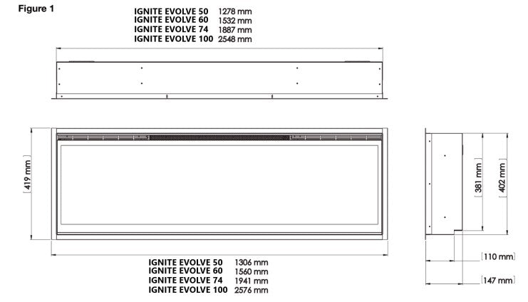 Caminetto elettrico MaisonFire Ignite Evolve 50/60/74/100 – incasso frontale - Outdoor Privé