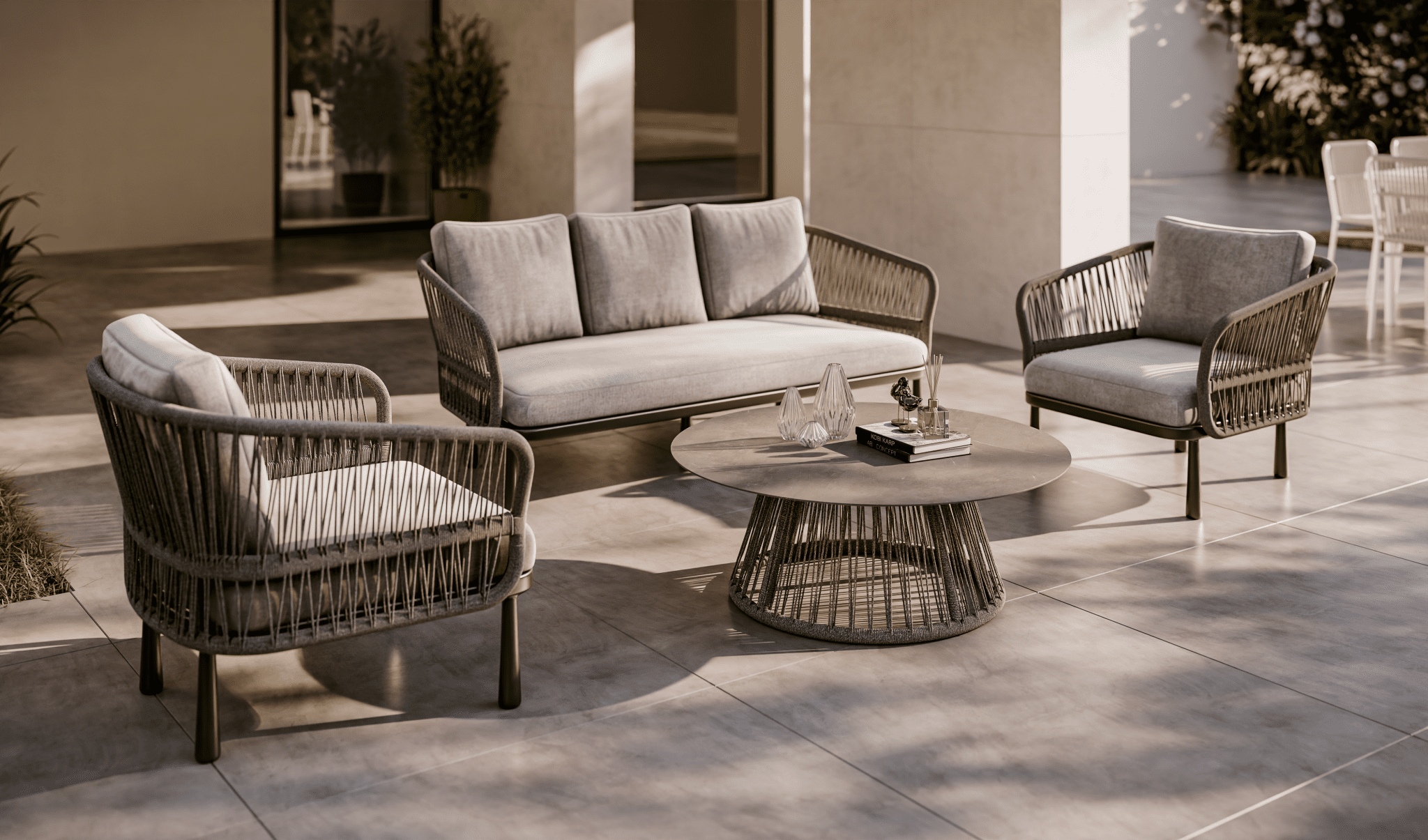 Set salotto da esterno Solaris Apollo – set 4 pezzi con tavolino - Outdoor Privé