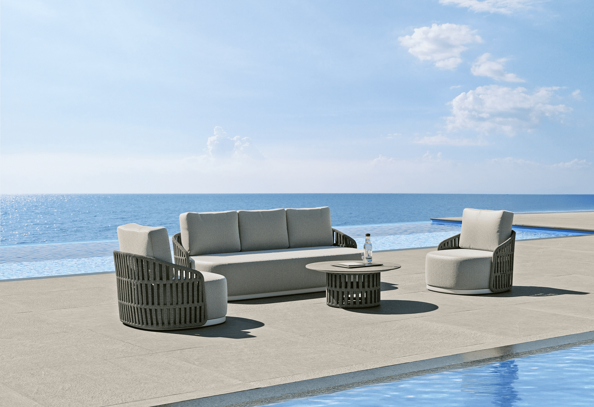 Salotto esterno Solaris Gaia 4 pezzi – Bianco - Outdoor Privé