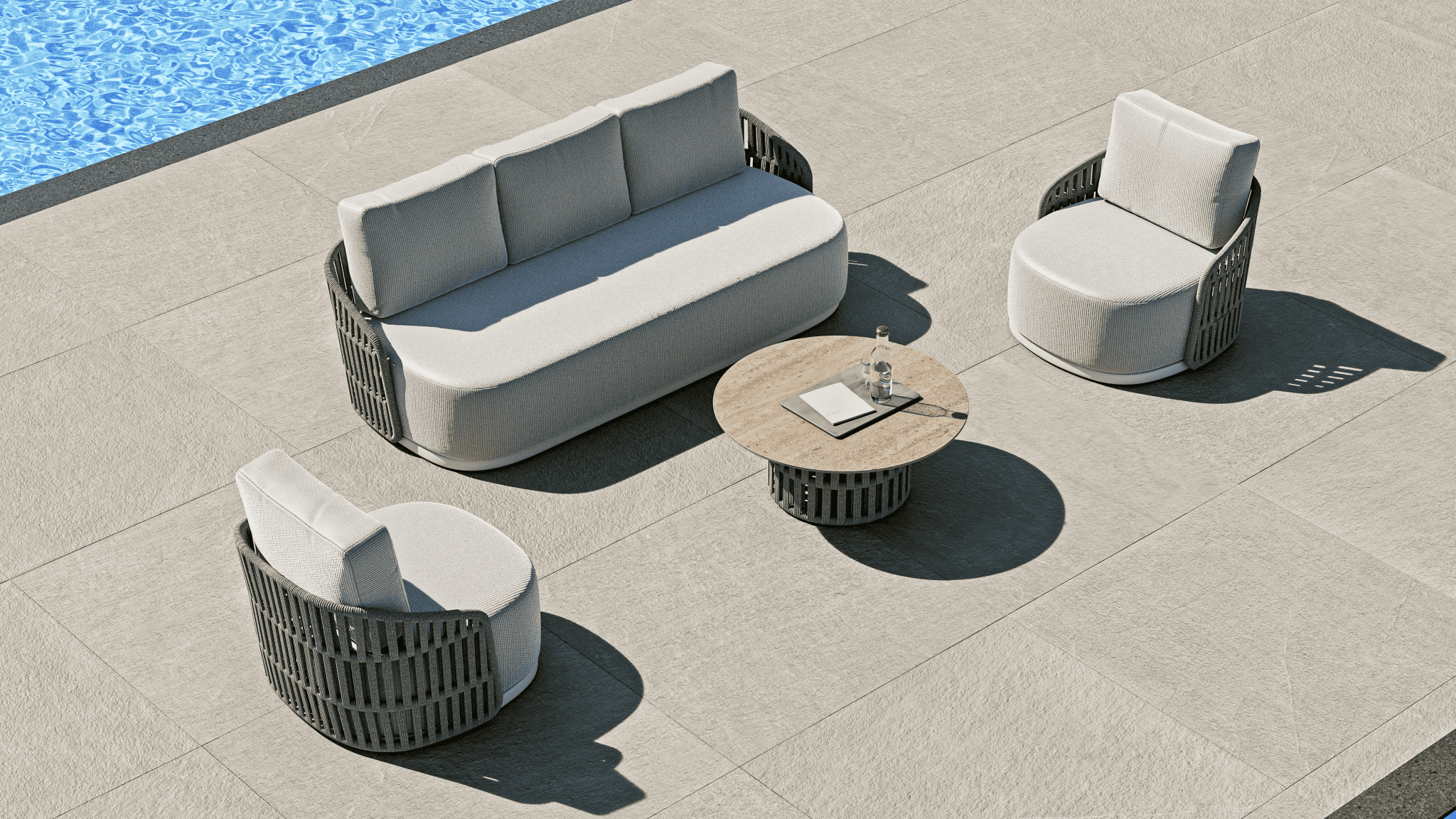 Salotto esterno Solaris Gaia 4 pezzi – Bianco - Outdoor Privé