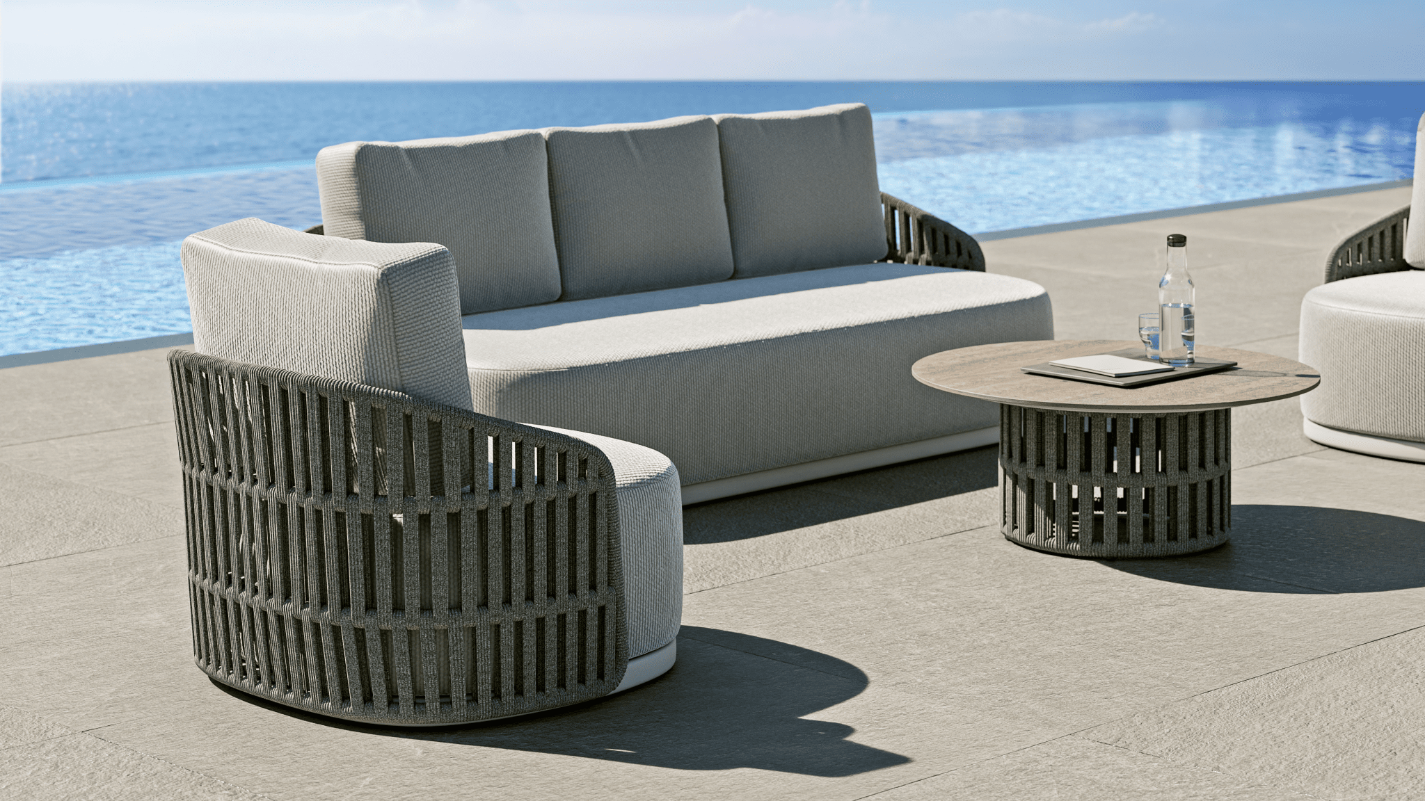 Salotto esterno Solaris Gaia 4 pezzi – Bianco - Outdoor Privé