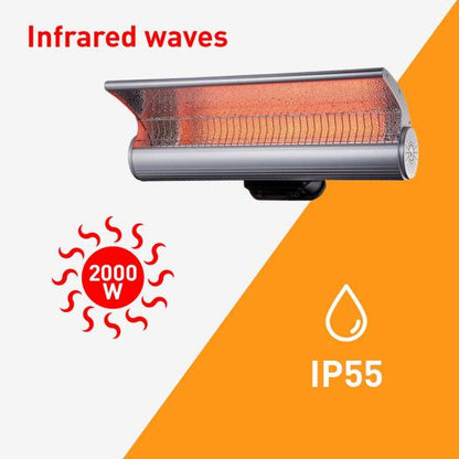 Riscaldatore a infrarossi da parete SINED STUFA-INFRAROSSI-PARETE-2000 - Outdoor Privé