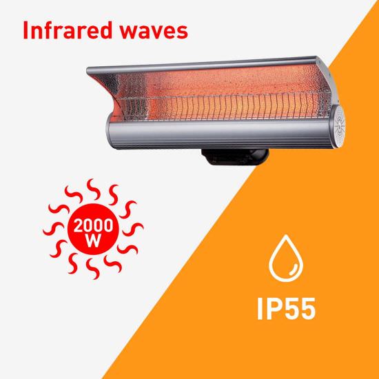 Riscaldatore a infrarossi da parete SINED STUFA-INFRAROSSI-PARETE-2000 - Outdoor Privé