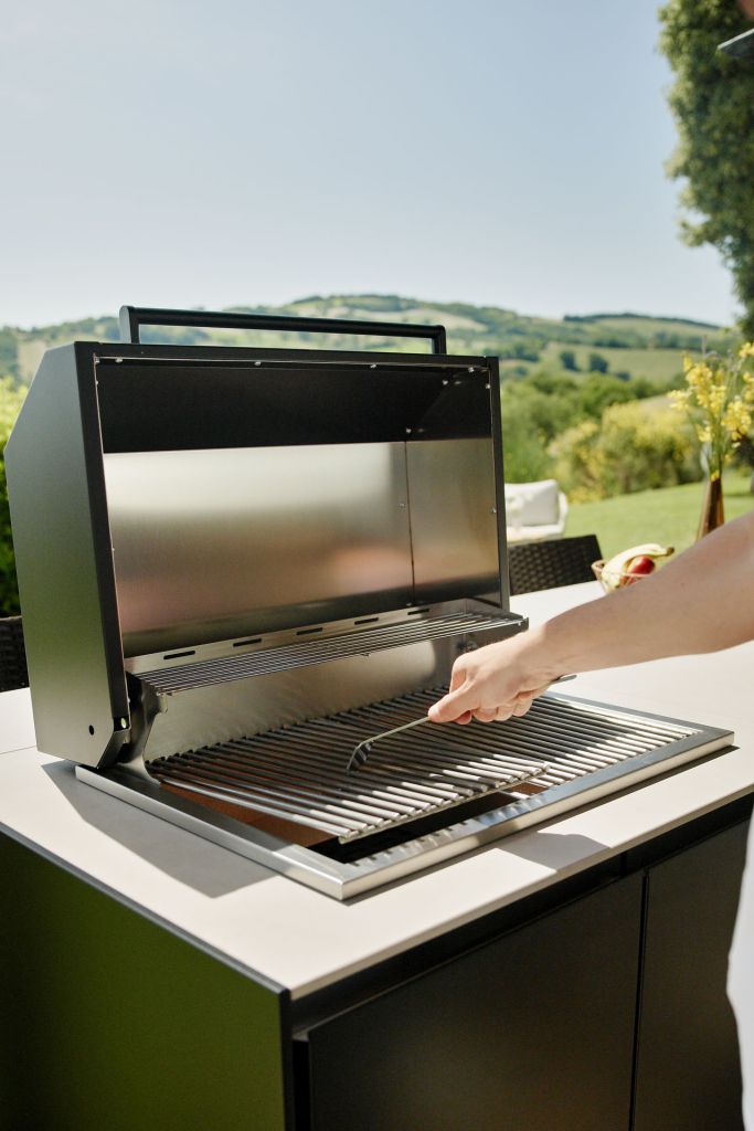Barbecue a gas Status Mid e Max con carrello Fontana Forni - Outdoor Privé