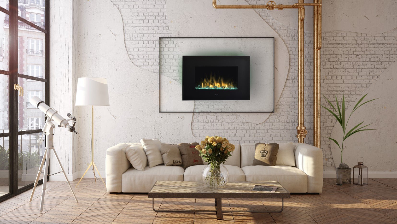 Caminetto elettrico MaisonFire Sicsem – 82×54×15,5 cm - Outdoor Privé