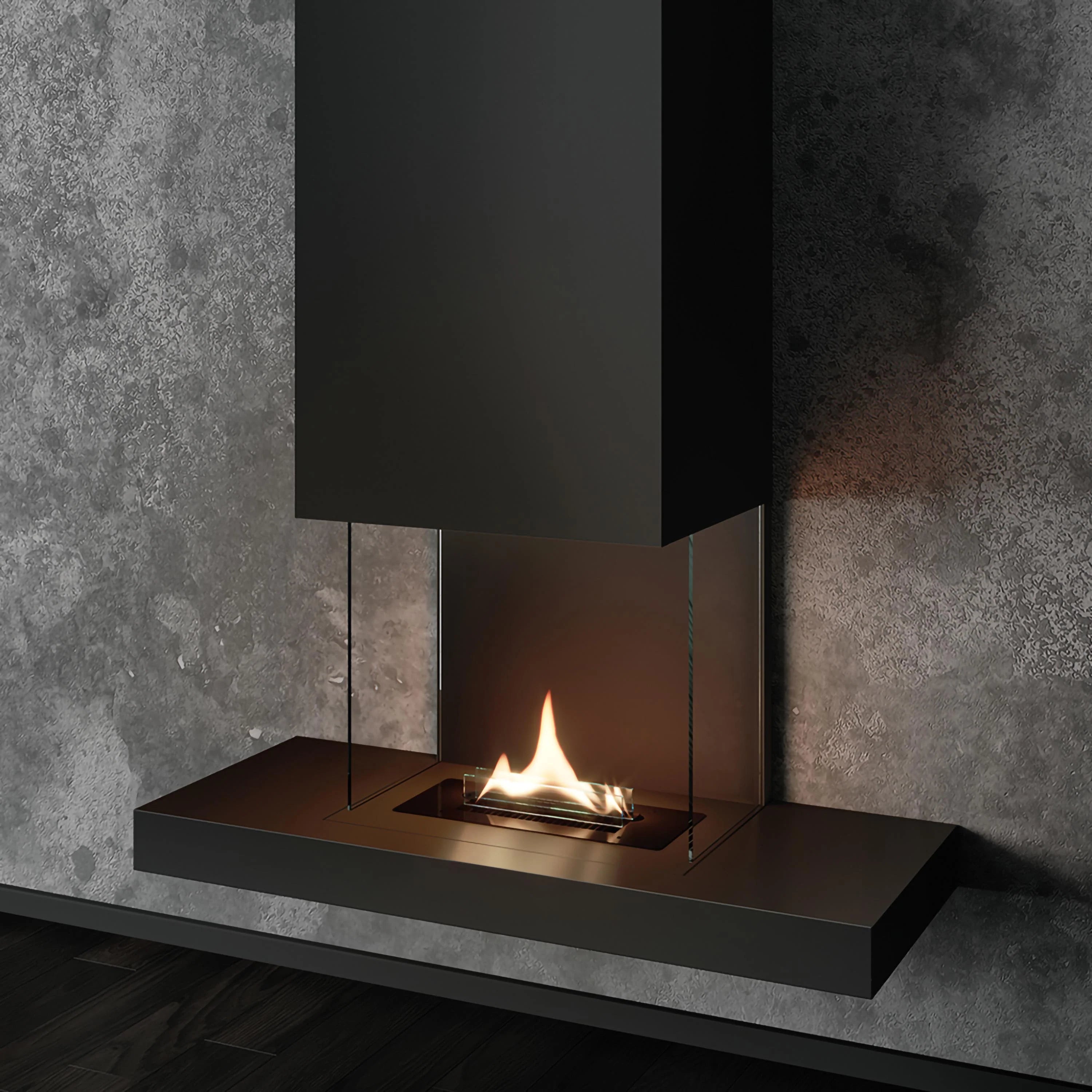 Caminetto da parete Tenderflame Riff Black con accendino e carburante omaggio - Outdoor Privé