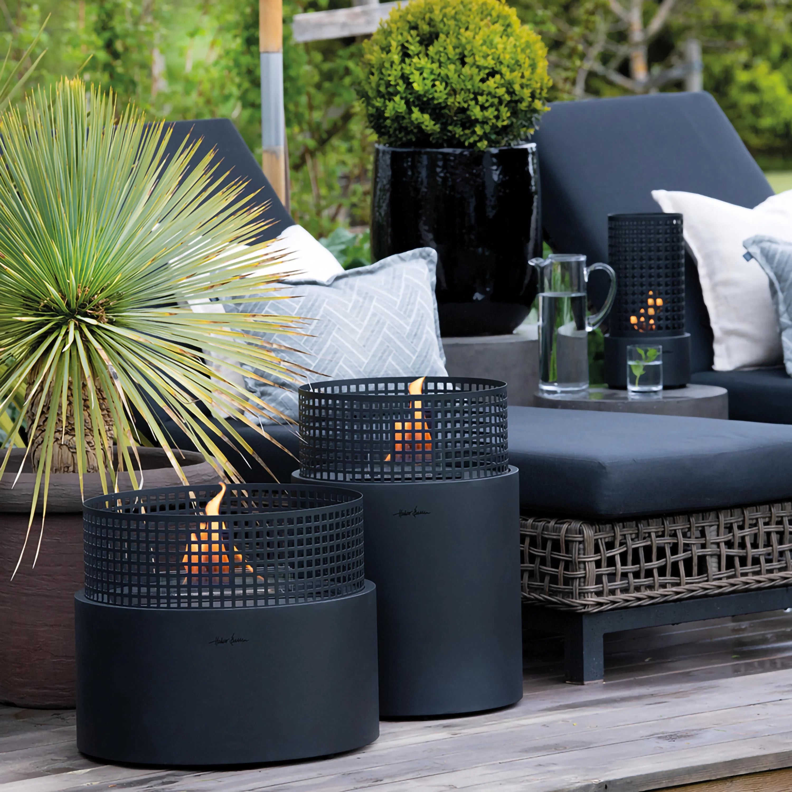 Braciere da terra Tenderflame Mossel Bay Black Ø40 – 1100W - Outdoor Privé