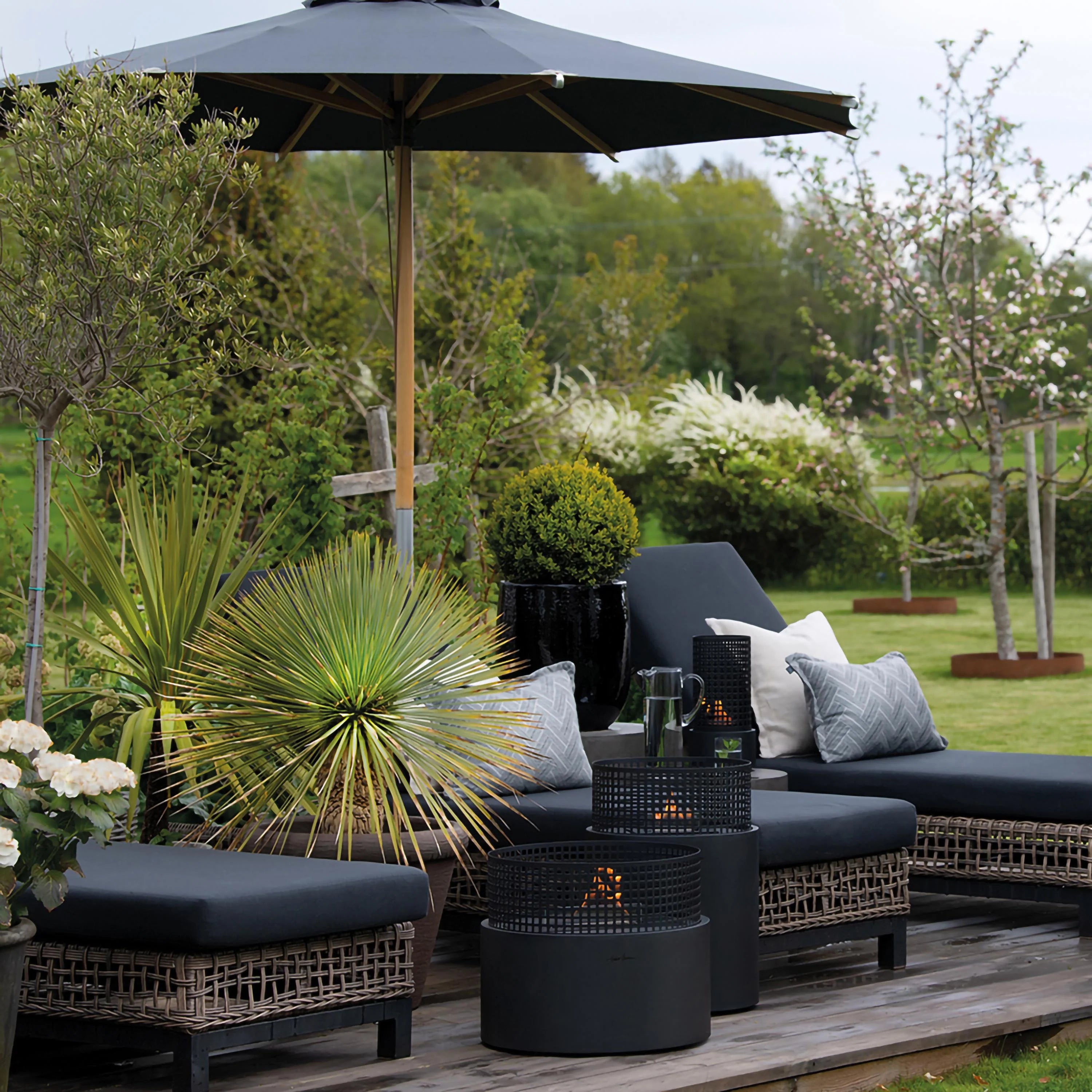 Braciere da terra Tenderflame Mossel Bay Black Ø40 – 1100W - Outdoor Privé