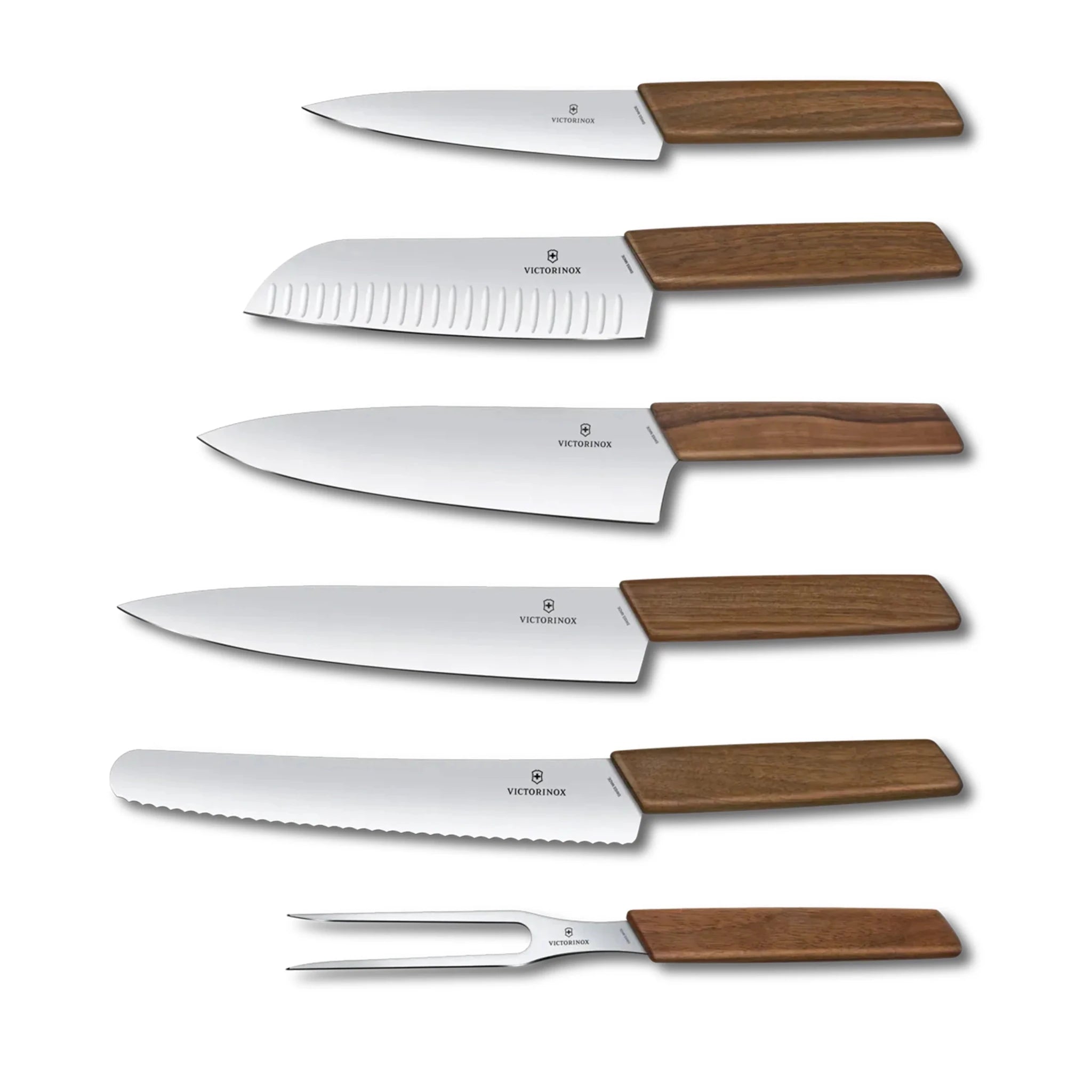 Ceppo 6 Pezzi Coltelli Victorinox Swiss Modern da Cucina in Noce - Outdoor Privé