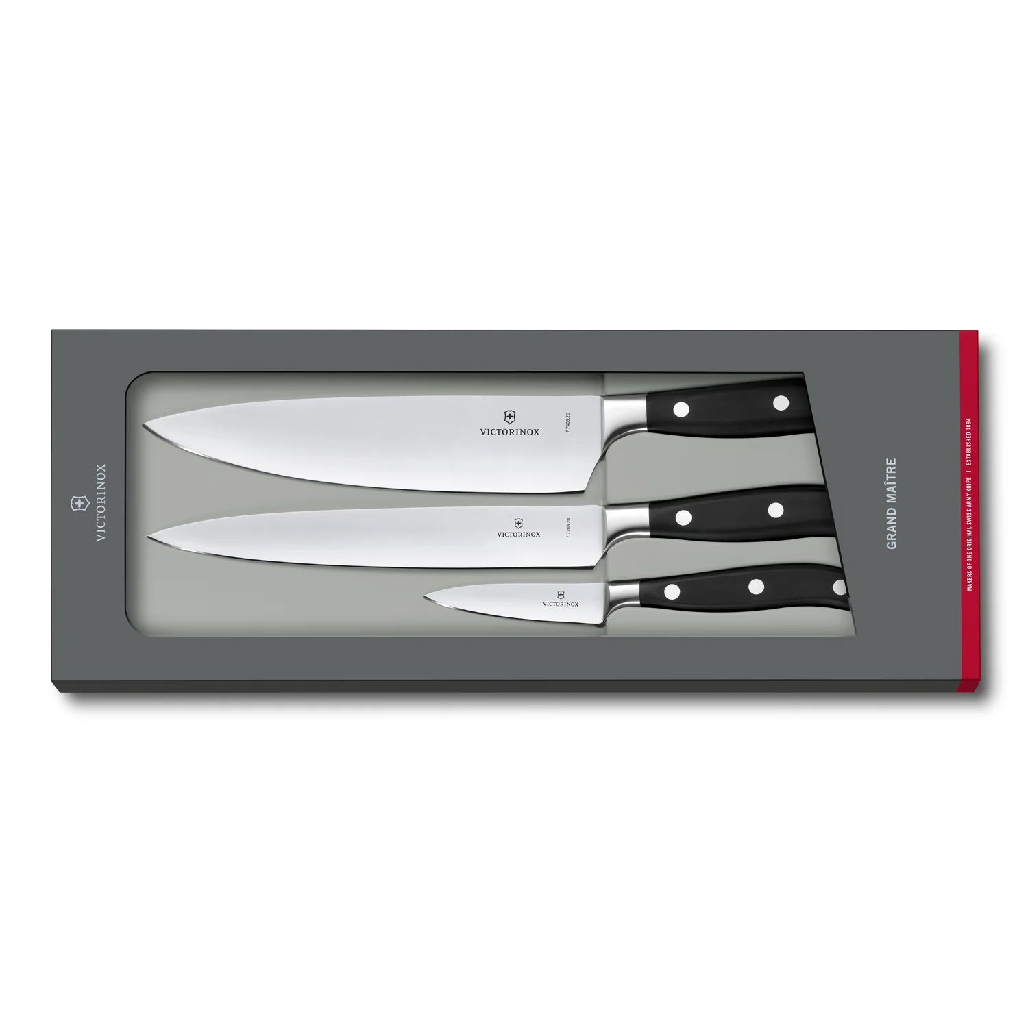 Set Cuoco 3 Coltelli Forgiati Victorinox Grand Maître - Nero - Outdoor Privé