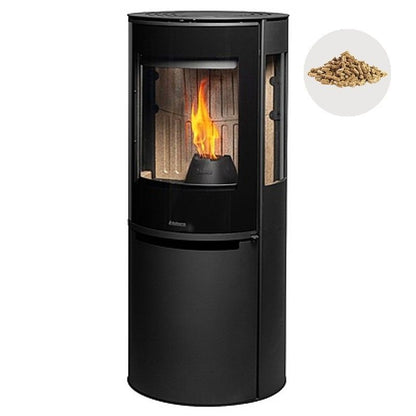 Stufa a pellet Aduro P5 LUX 6,8 kW A+ | Vetri laterali, Wi - Fi - Outdoor Privé