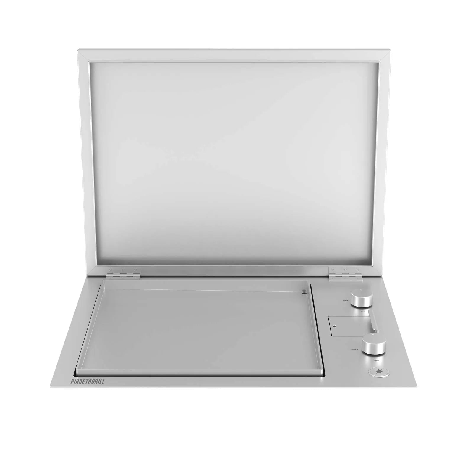 Barbecue Plancha a gas da incasso Pianeta Grill – 2 fuochi con piastra Teppanyaki inox - Outdoor Privé